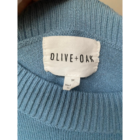 Olive + Oak Blue Crewneck Sweater Ribbed Cozy Minimalist Buttery Soft Scandi Y2K - Picture 5 of 7